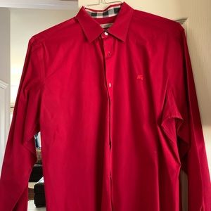 Large Red Burberry Shirt Authentic